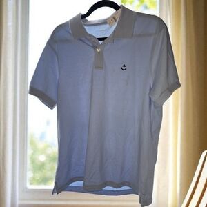 J.Crew Flex Piqué Polo Shirt | Anchor Logo | Light Blue | Mens M | NWT Flawed
